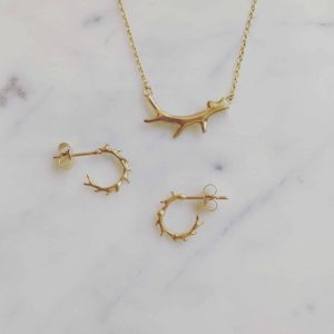 Tiny Antler Hoop Earrings