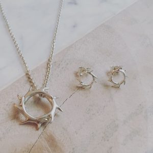 Tiny Antler Circle Studs