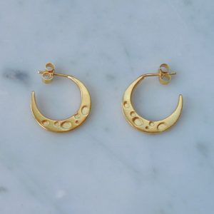 Crescent Moon Hoop Ear Studs