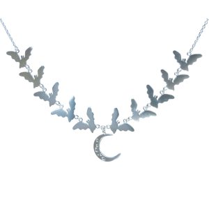 Bats In Flight Wreath Necklace