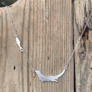 Silver Otter & Fish Necklace