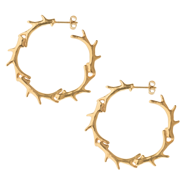 Gold vermeil antler hoops