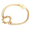 Gold antler double chain bracelet
