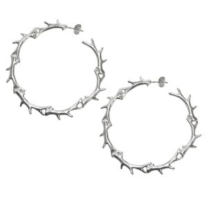 bid silver antler hoops