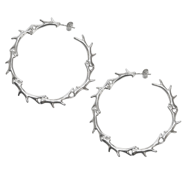bid silver antler hoops