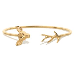 Deer aeernd antler torque bangle gold vermeil