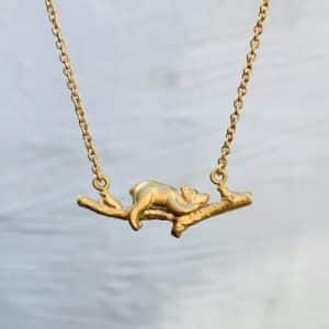 Gold Vermeil Bear Necklace