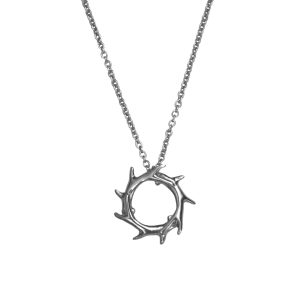 Silver or Gold Vermeil Antler Hoop Pendant