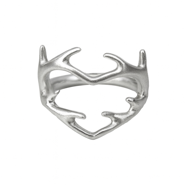 Antler sacred hart heart shaped ring