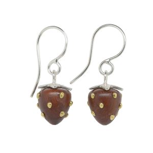 Strawberry Earrings with Seeds