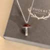 FLY AGARIC SILVER AND WOOD TOADSTOOL PENDANT