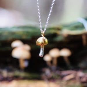 Small Silver and Gold Mushroom