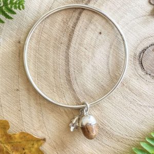 Acorn and Leaf Bangle