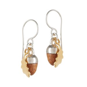 Mini Acorn and Leaf Earrings