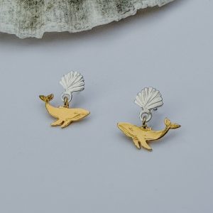 Whale and Shell Earrings
