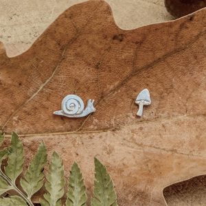 Snail and Mushroom Ear Studs