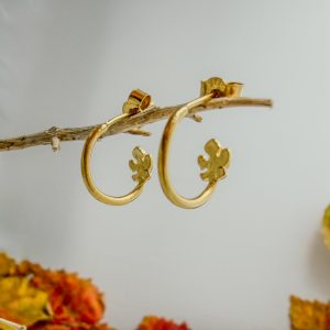 Vine Leaf Hoop Earrings