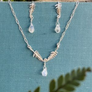 Fern Moonstone Dew Drop Necklace